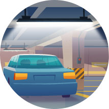 차량 동작 감지 후 점등 이미지